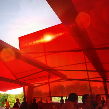 Interior view of Jean Nouvel's design for the 2010 Serpentine Pavilion